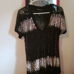 INC sequin Vneck Blouse